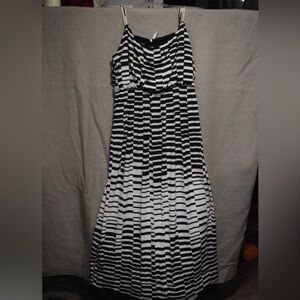 Black and White Striped Maxi Dress